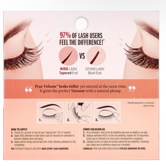 Kiss True (Lot of 2) Volume Lashes - Natural Plump Up Effect 100% Natural Hair - Picture 2 of 7